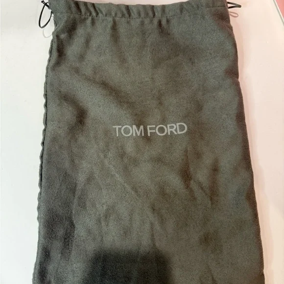 Tom Ford Black Slide Sandals with Gold Buckle